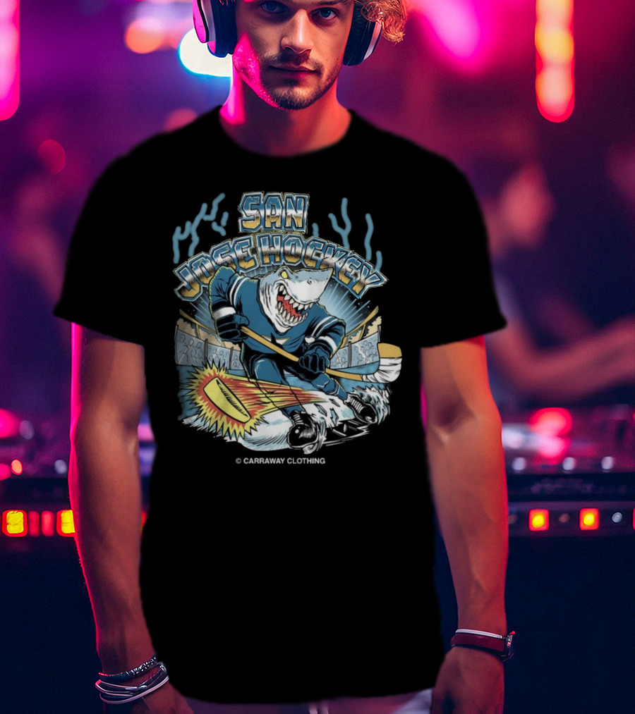 San Jose Hockey Shark Ice Action Caraway Clothing T-Shirt