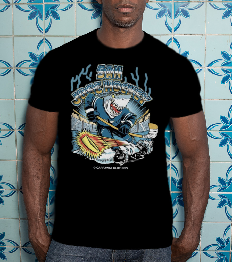 San Jose Hockey Shark Ice Action Caraway Clothing T-Shirt