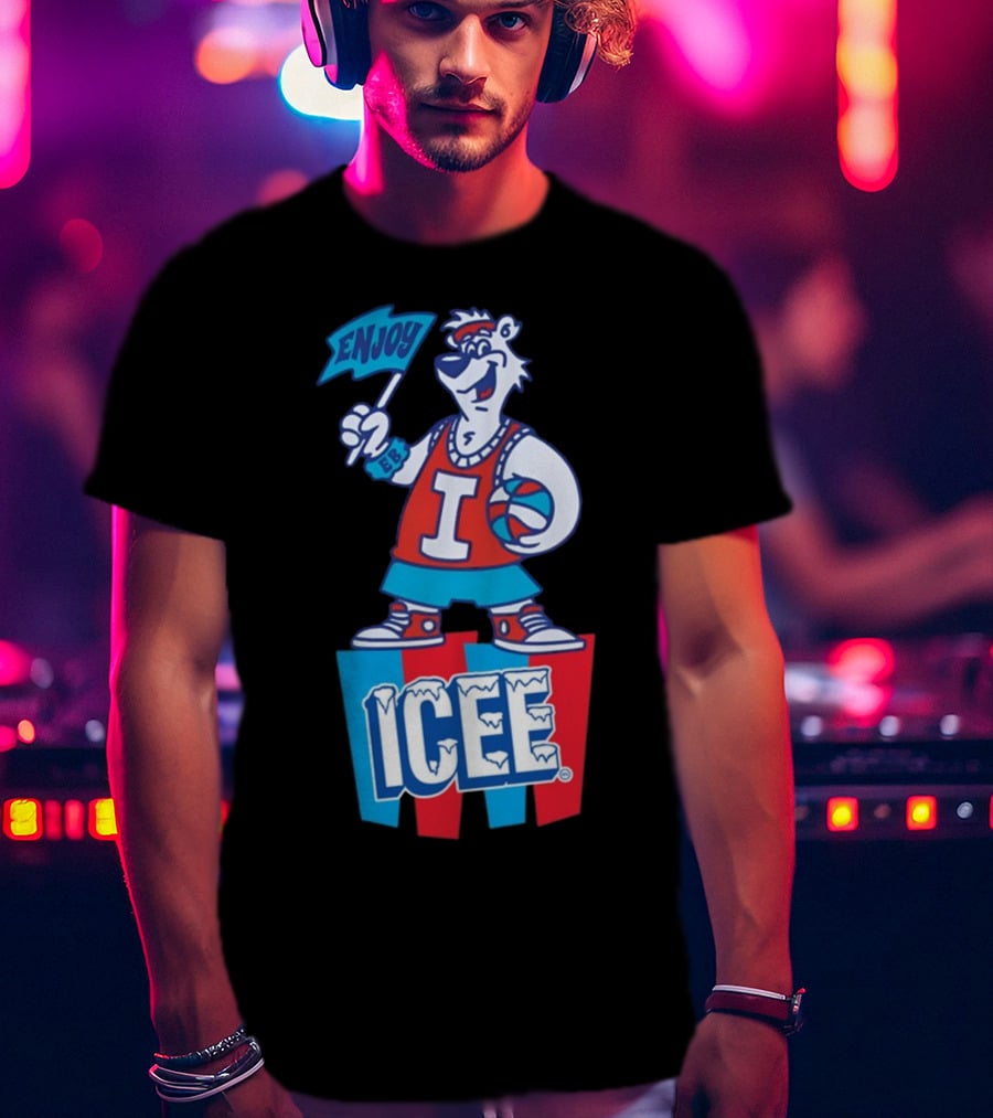 Enjoy Icee Basketball Bear Iconic Frozen Drink Fun T-Shirt
