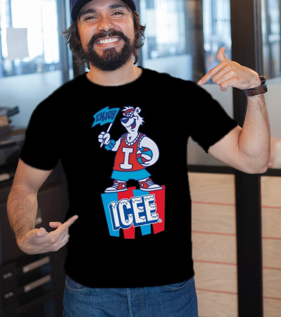 Enjoy Icee Basketball Bear Iconic Frozen Drink Fun T-Shirt
