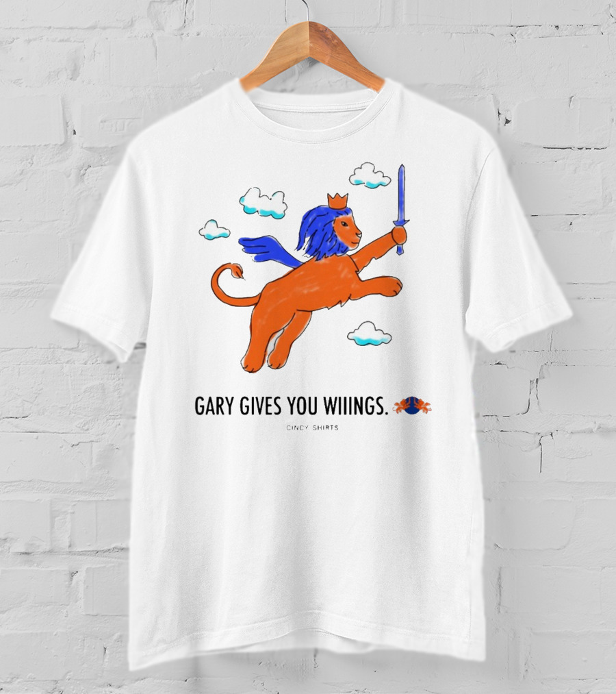 Gary Gives You Wings Flying Lion Sword Clouds Cincy T-Shirt