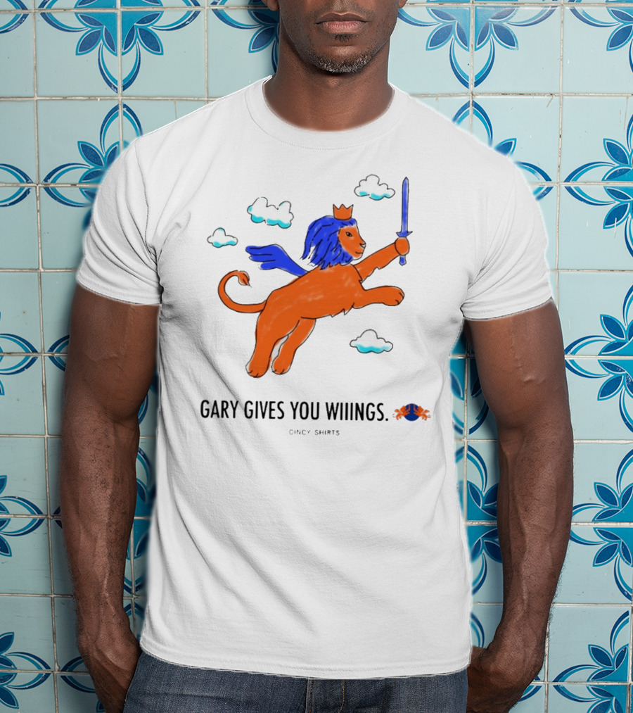 Gary Gives You Wings Flying Lion Sword Clouds Cincy T-Shirt