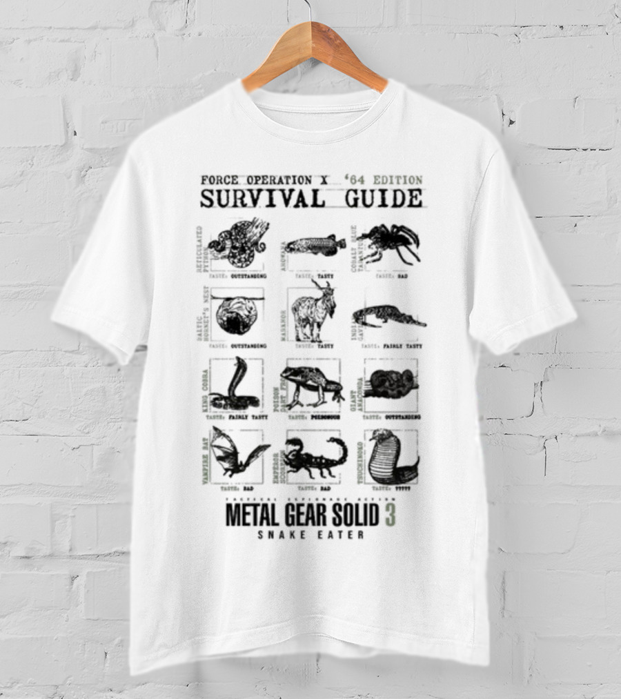 Metal Gear Solid 3 Snake Eater Survival Guide Force Operation X 64 Edition T-Shirt