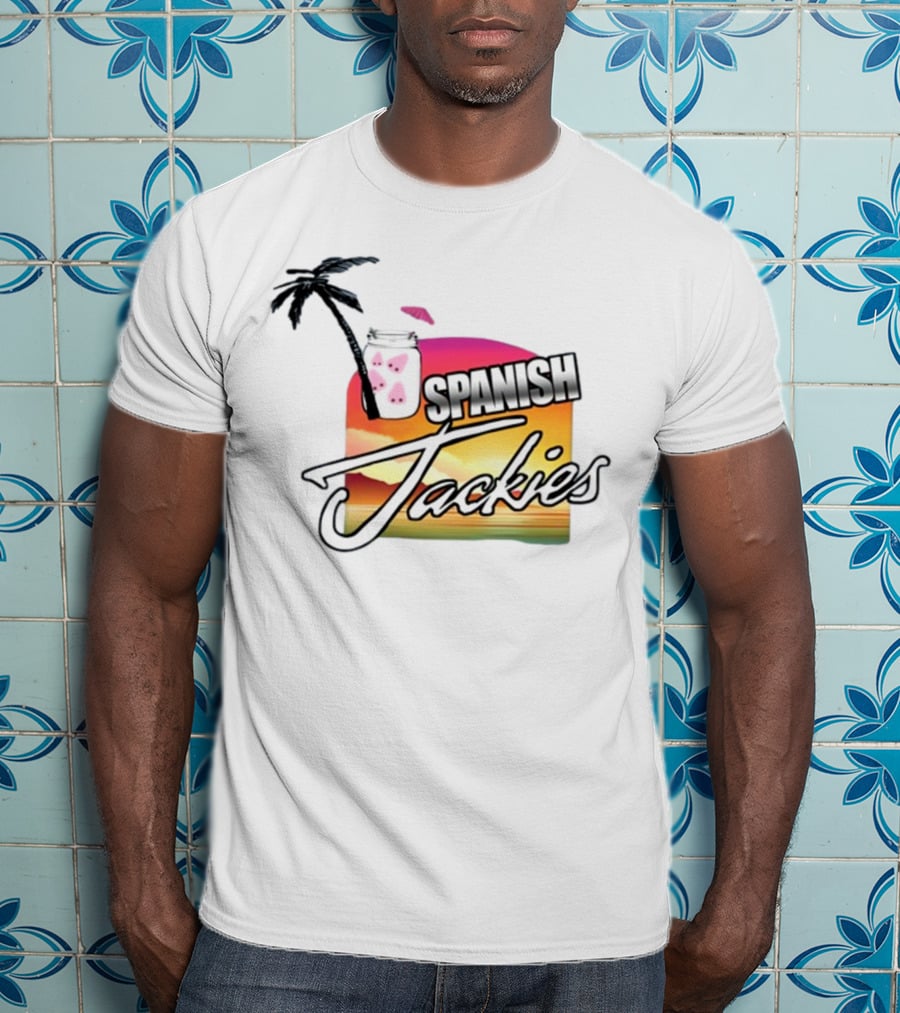 Spanish Jackies Sunset Palm Tree Drink T-Shirt