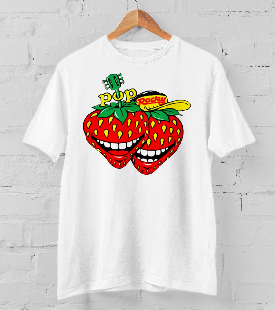 Pop Rocky Strawberry Guitar Grin T-Shirt
