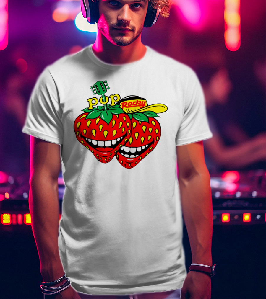 Pop Rocky Strawberry Guitar Grin T-Shirt
