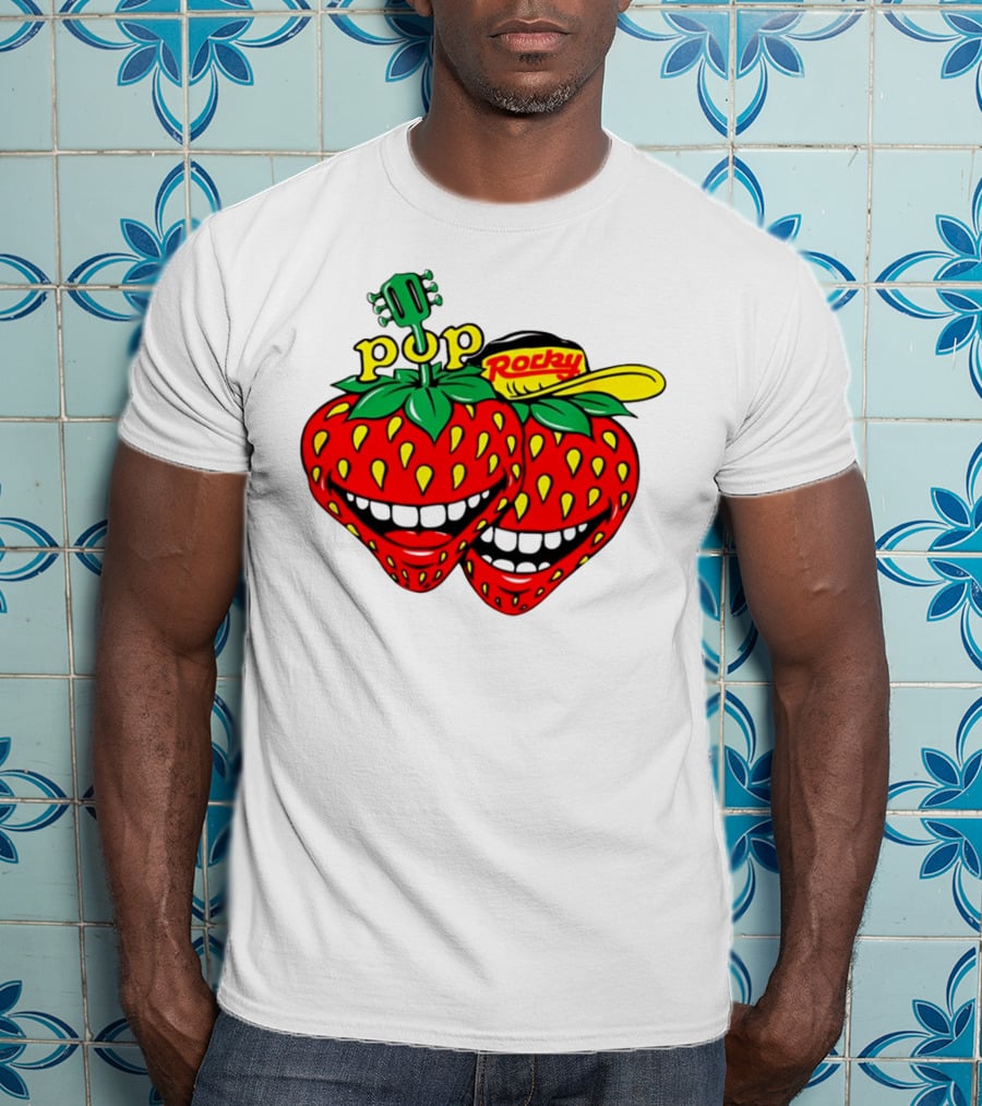 Pop Rocky Strawberry Guitar Grin T-Shirt