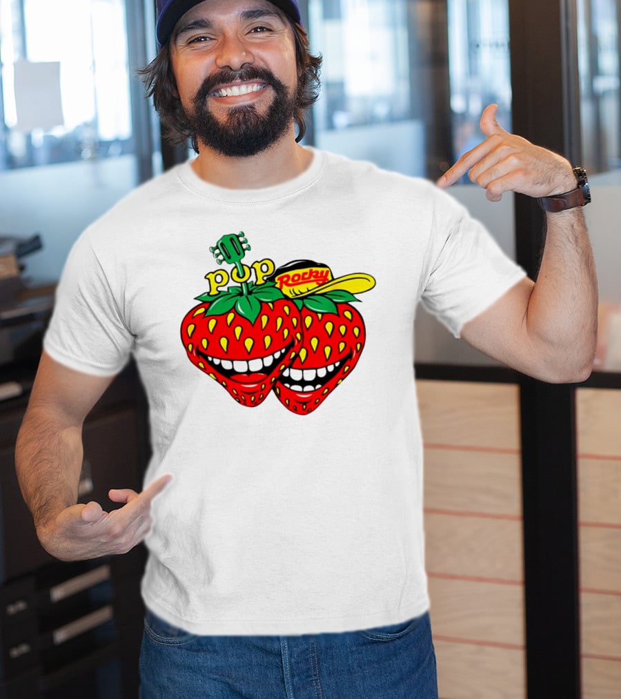 Pop Rocky Strawberry Guitar Grin T-Shirt