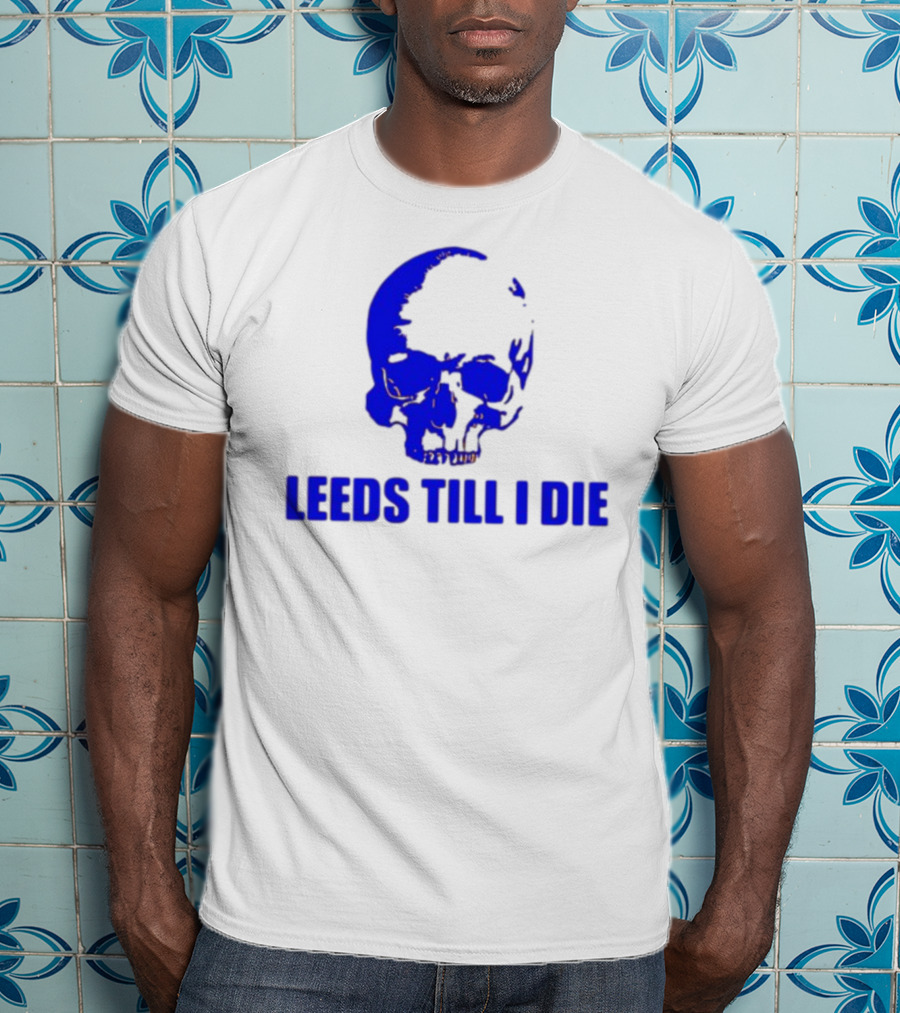 Leeds Till I Die Blue Skull T-Shirt