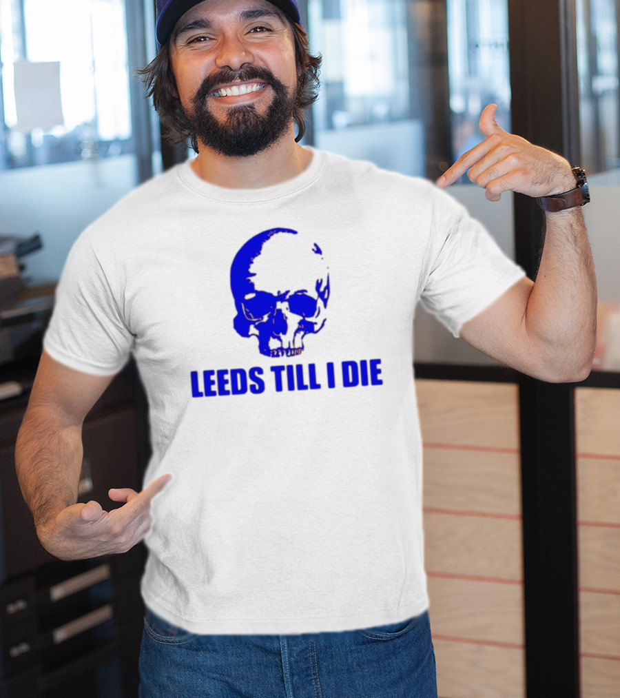 Leeds Till I Die Blue Skull T-Shirt