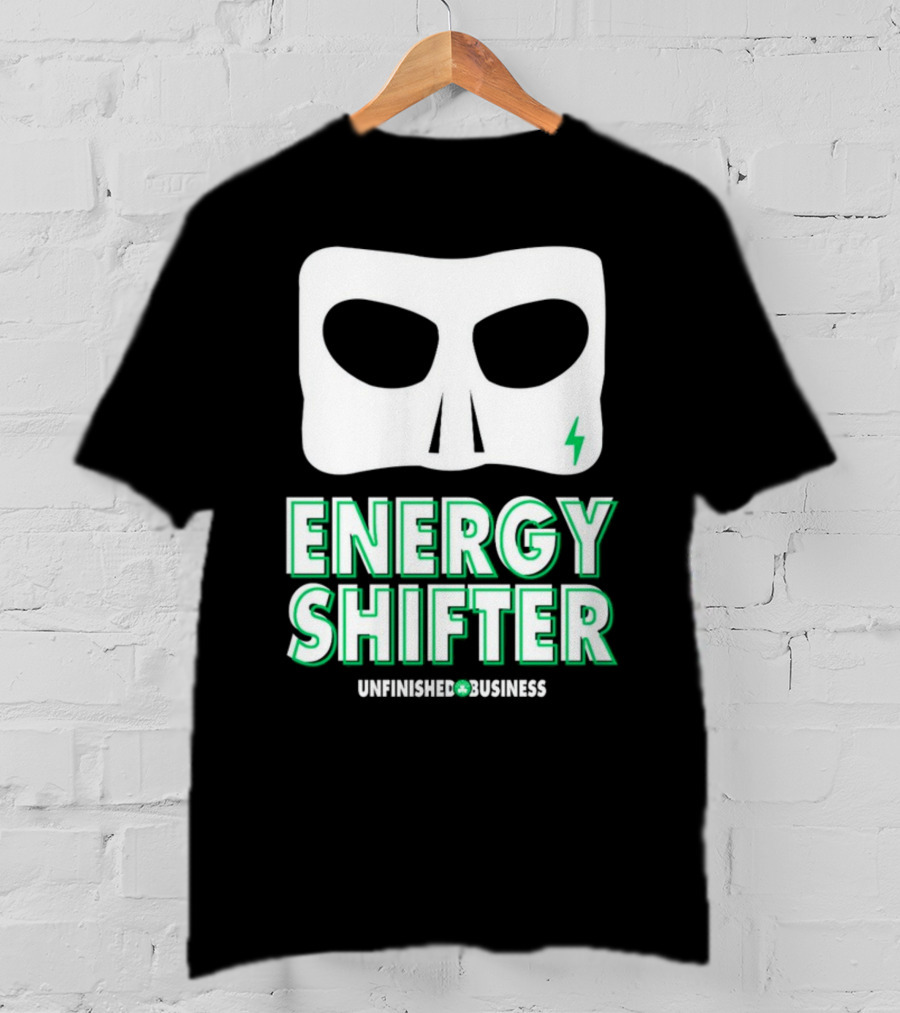 Energy Shifter Unfinished Business Mask With Lightning Bolt T-Shirt