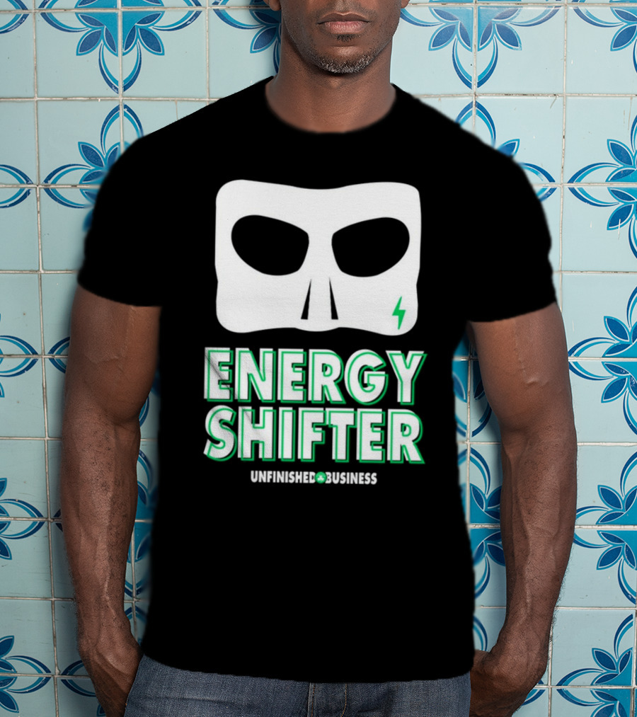 Energy Shifter Unfinished Business Mask With Lightning Bolt T-Shirt