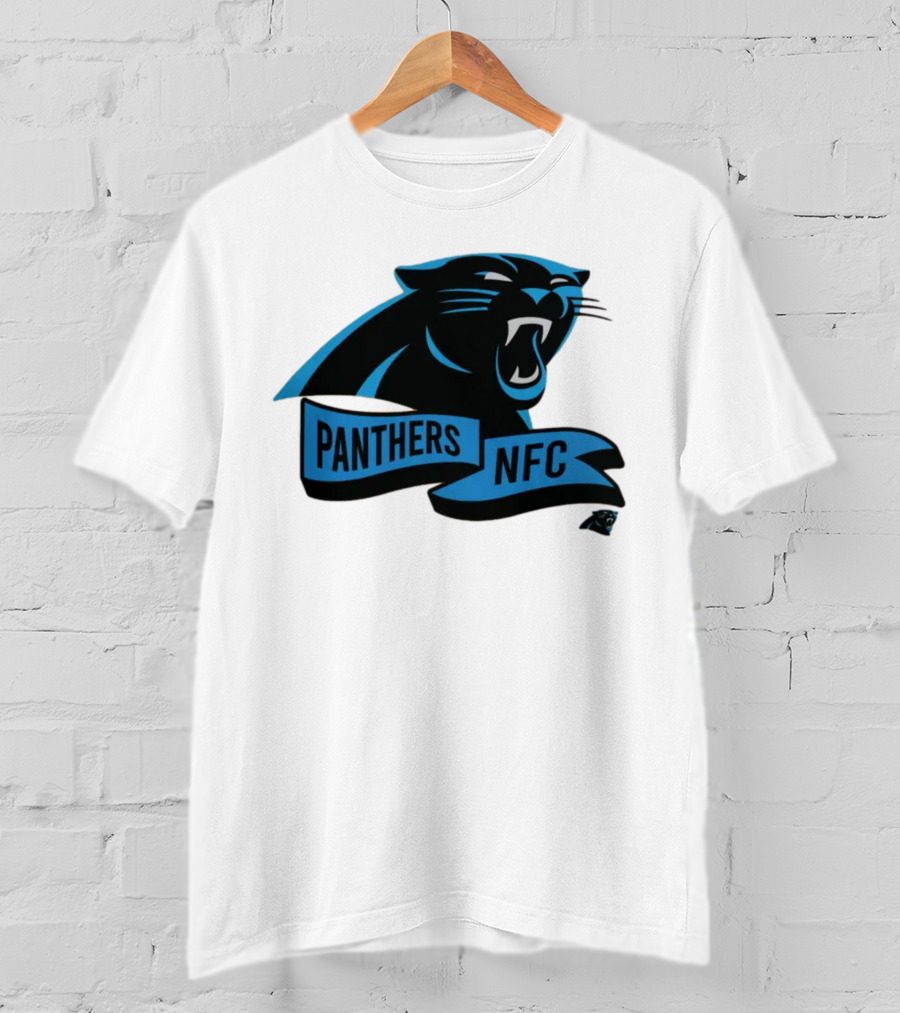 Men's Carolina Panthers New Era Cream Sideline Chrome Logo Panthers NFC T-Shirt