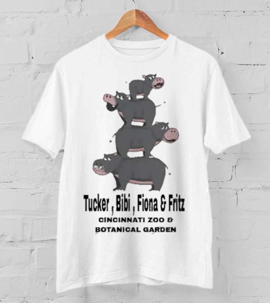 Tucker Bibi Fiona And Fritz Hippos Cincinnati Zoo Botanical Garden Stack T-Shirt