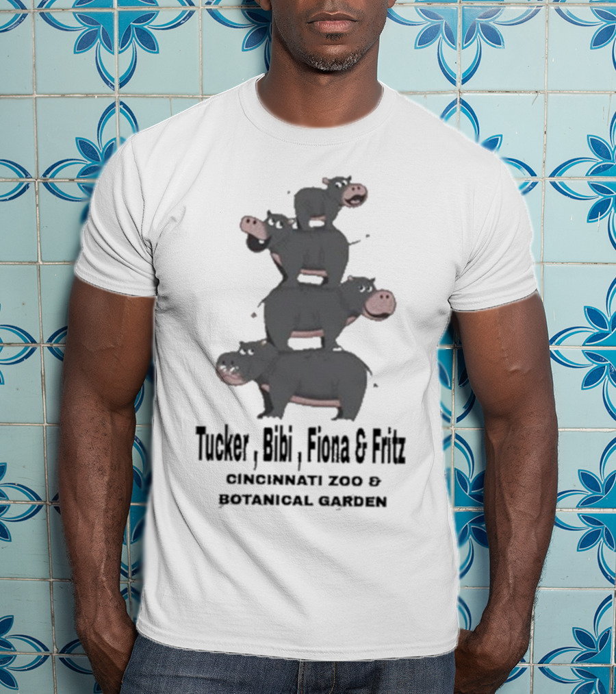 Tucker Bibi Fiona And Fritz Hippos Cincinnati Zoo Botanical Garden Stack T-Shirt