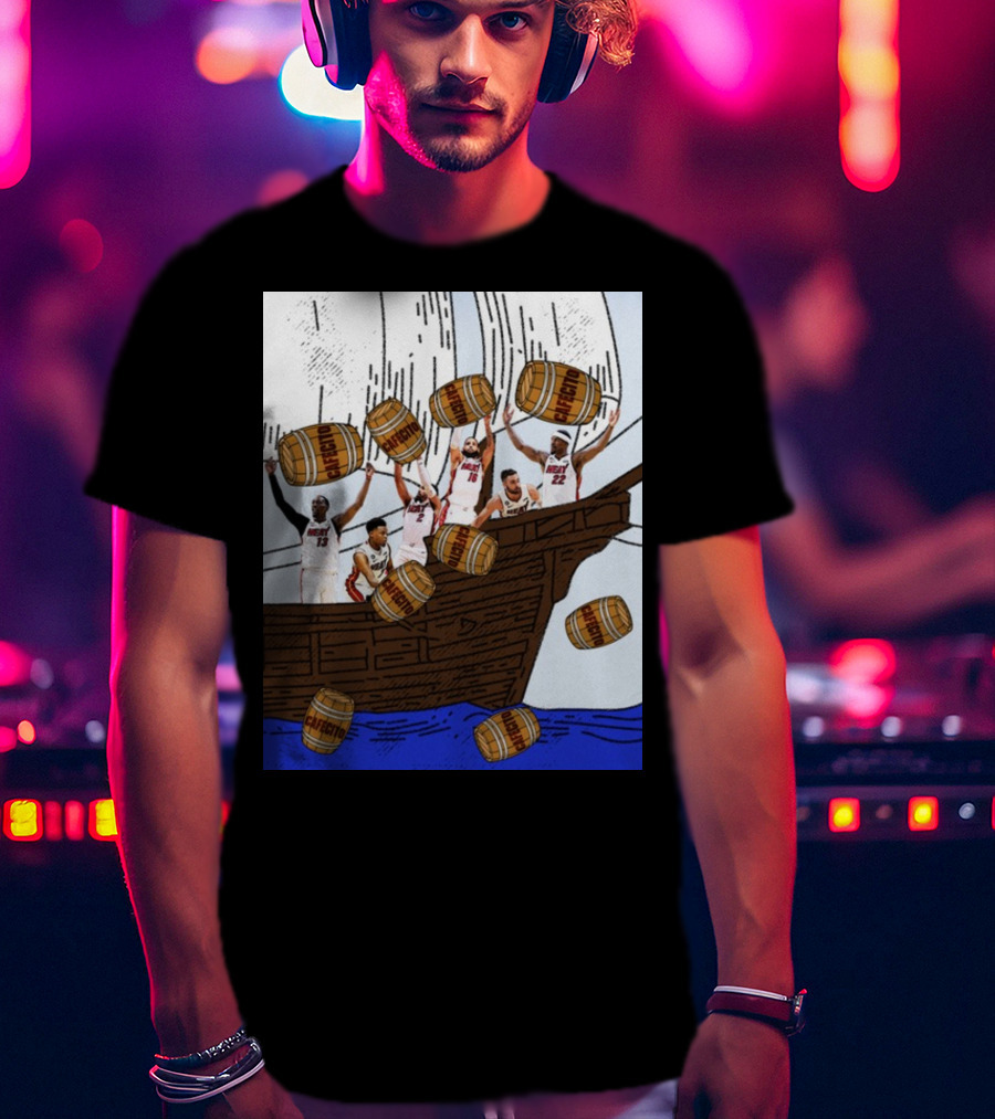 Miami Heat Cafecito Party Ship Adventure Before Flight To Denver T-Shirt