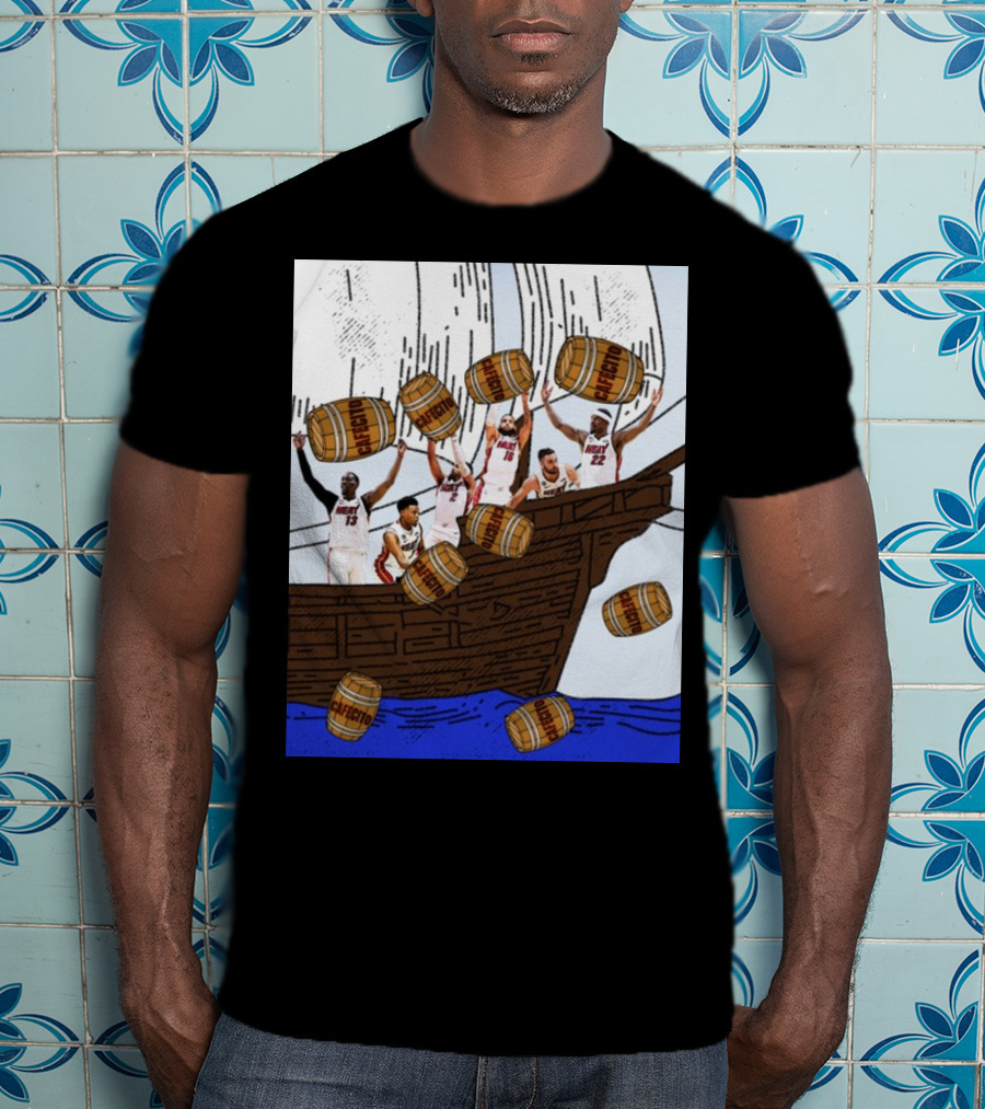 Miami Heat Cafecito Party Ship Adventure Before Flight To Denver T-Shirt
