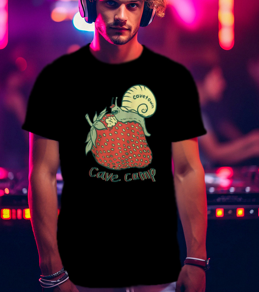 Cavetown Hungry Snail Strawberry Cave Camp T-Shirt