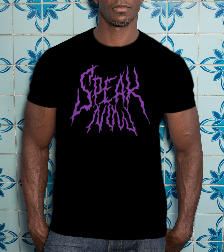 Dopeamyne Goods Speak Now Purple Electric Text T-Shirt