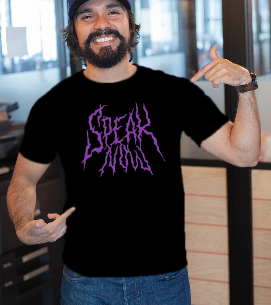 Dopeamyne Goods Speak Now Purple Electric Text T-Shirt