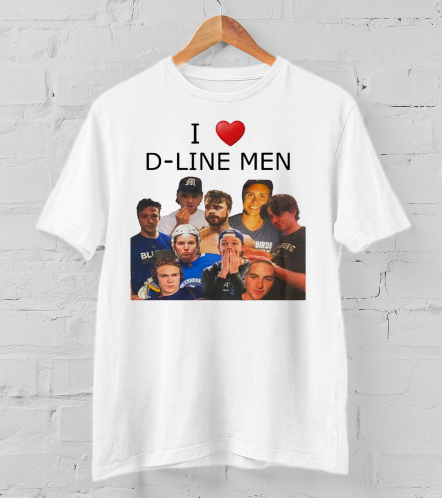 I ❤️ D-Line Men Blues Birds Sports Team Players T-Shirt