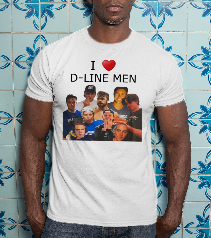 I ❤️ D-Line Men Blues Birds Sports Team Players T-Shirt