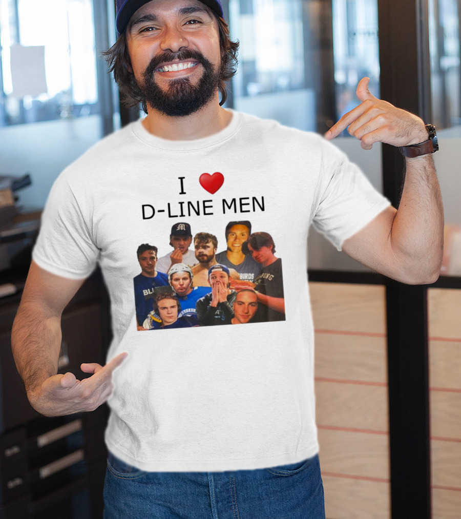I ❤️ D-Line Men Blues Birds Sports Team Players T-Shirt