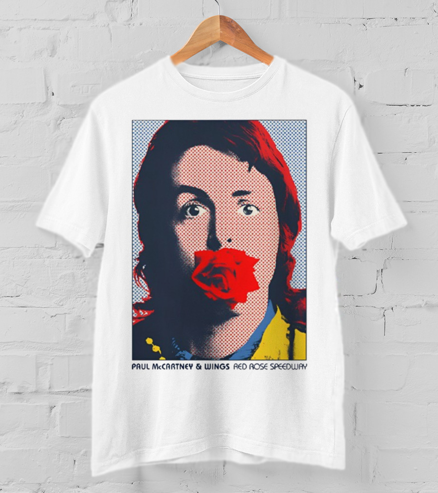 Paul McCartney And Wings Red Rose Speedway Pop Art Pixel Photo T-Shirt