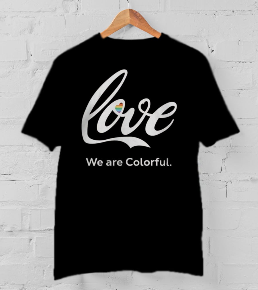 Coca-Cola Love Heart We Are Colorful Rainbow T-Shirt