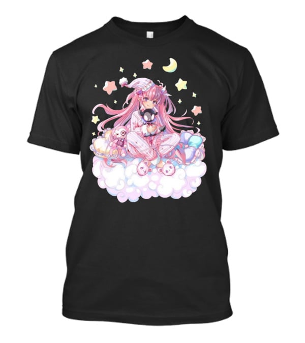 Ironmouse Vshojo Cute Pajama Sleepover With Moon And Stars T-Shirt