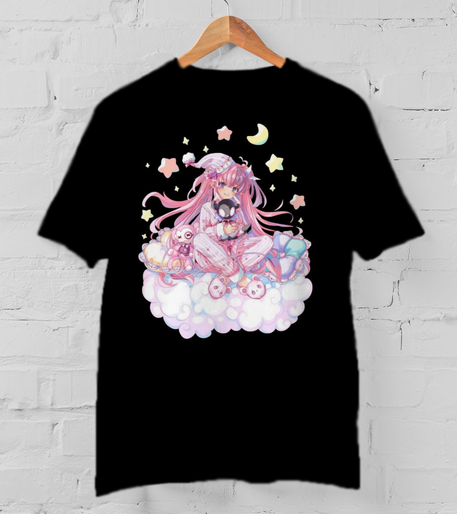 Ironmouse Vshojo Cute Pajama Sleepover With Moon And Stars T-Shirt