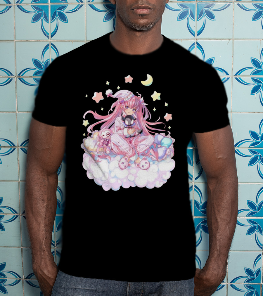 Ironmouse Vshojo Cute Pajama Sleepover With Moon And Stars T-Shirt