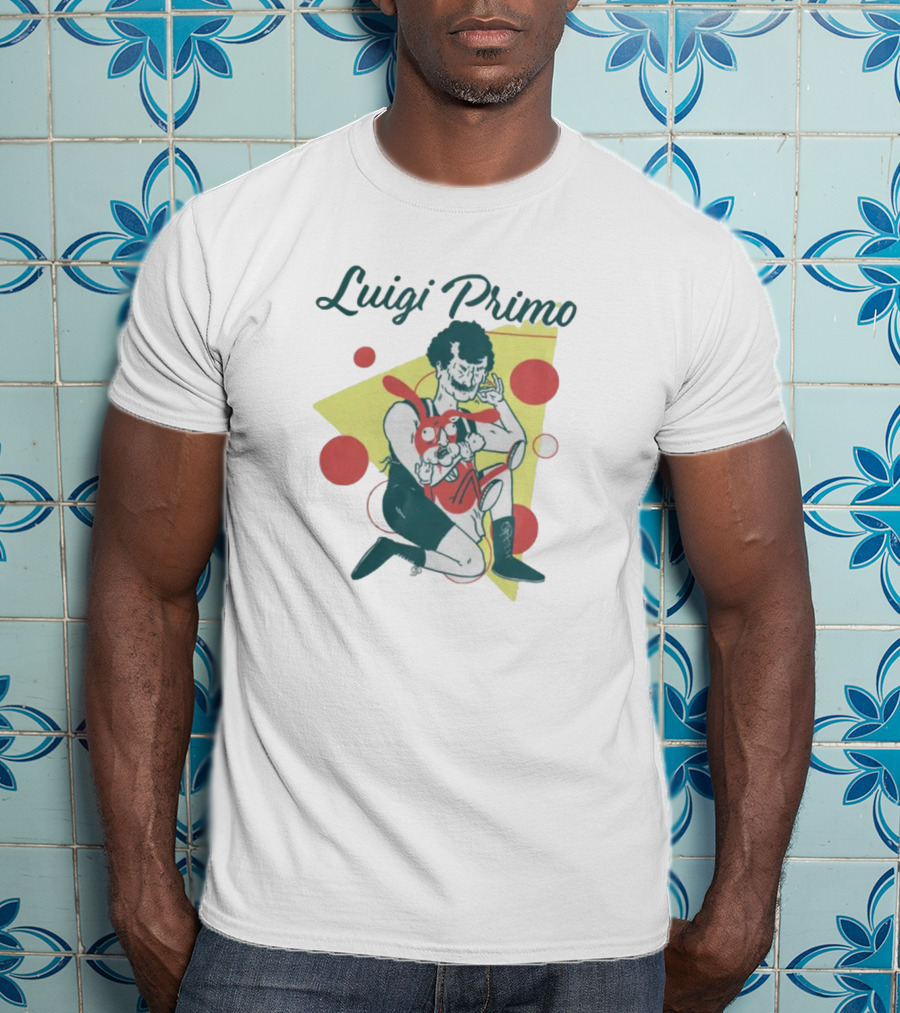 Luigi Primo Wrestling With Cartoon Rabbit Character T-Shirt