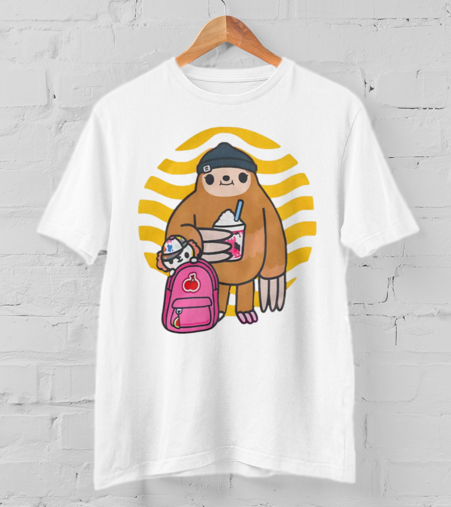 Toca Boca New Custom Prints Store Backpack Sloth With Drink And Hat Ripple T-Shirt