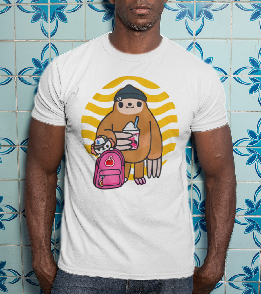 Toca Boca New Custom Prints Store Backpack Sloth With Drink And Hat Ripple T-Shirt