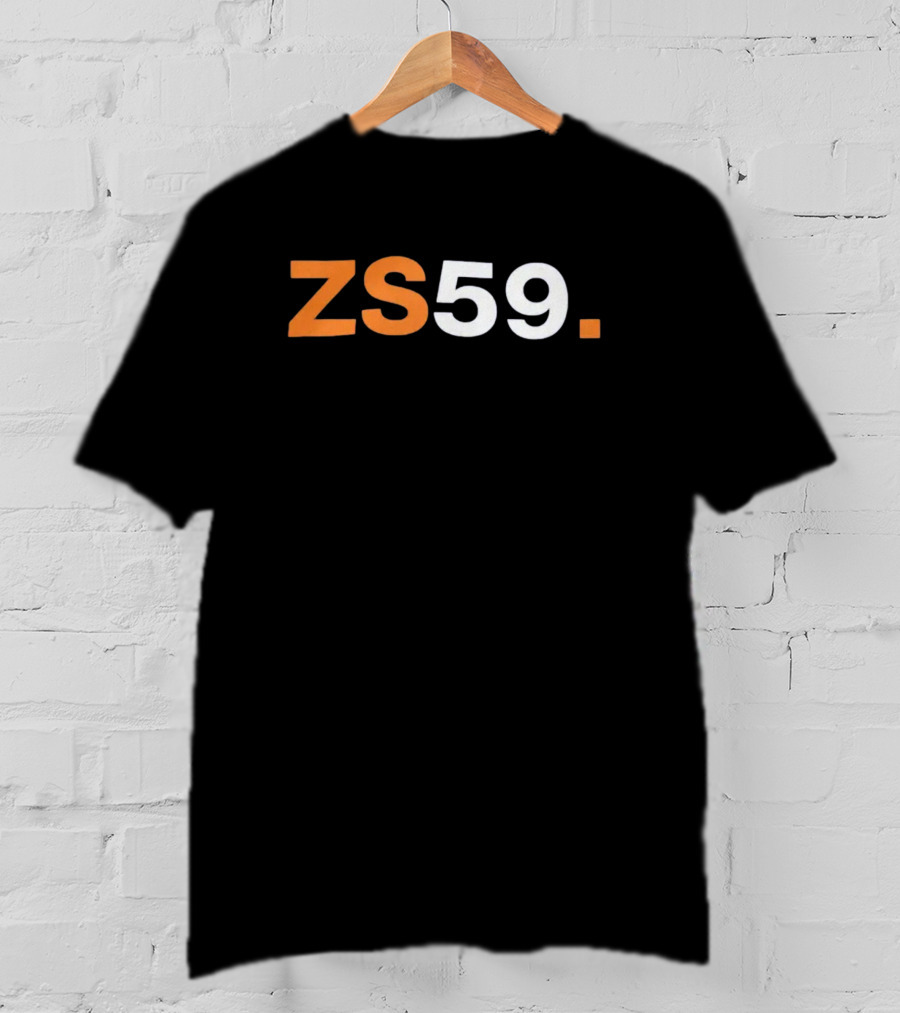 ZS59 Black And Orange Block Text T-Shirt