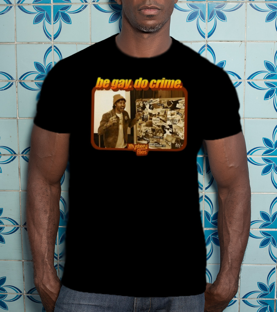 Be Gay Do Crime Mystery Files Board Investigation T-Shirt