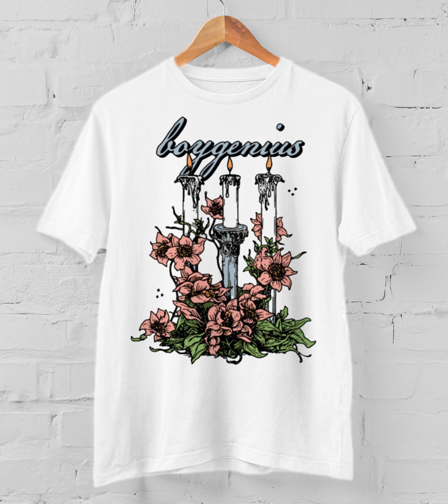 Boygenius Three Candles With Flowers T-Shirt