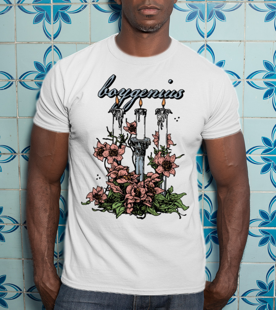 Boygenius Three Candles With Flowers T-Shirt