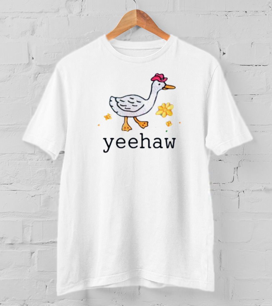 Vixella Yeehaw Duck With Hat And Flowers T-Shirt