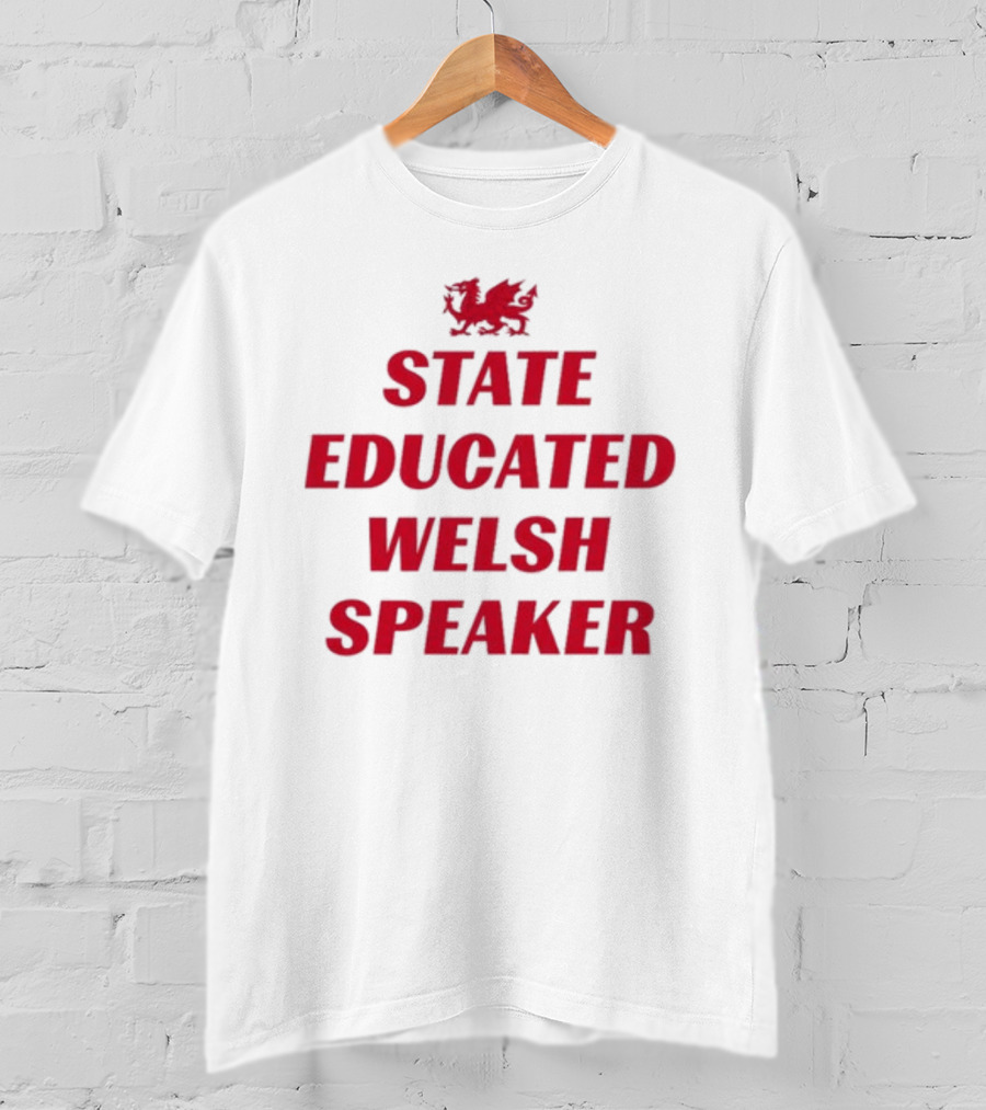 Red Dragon Emblem State Educated Welsh Speaker T-Shirt
