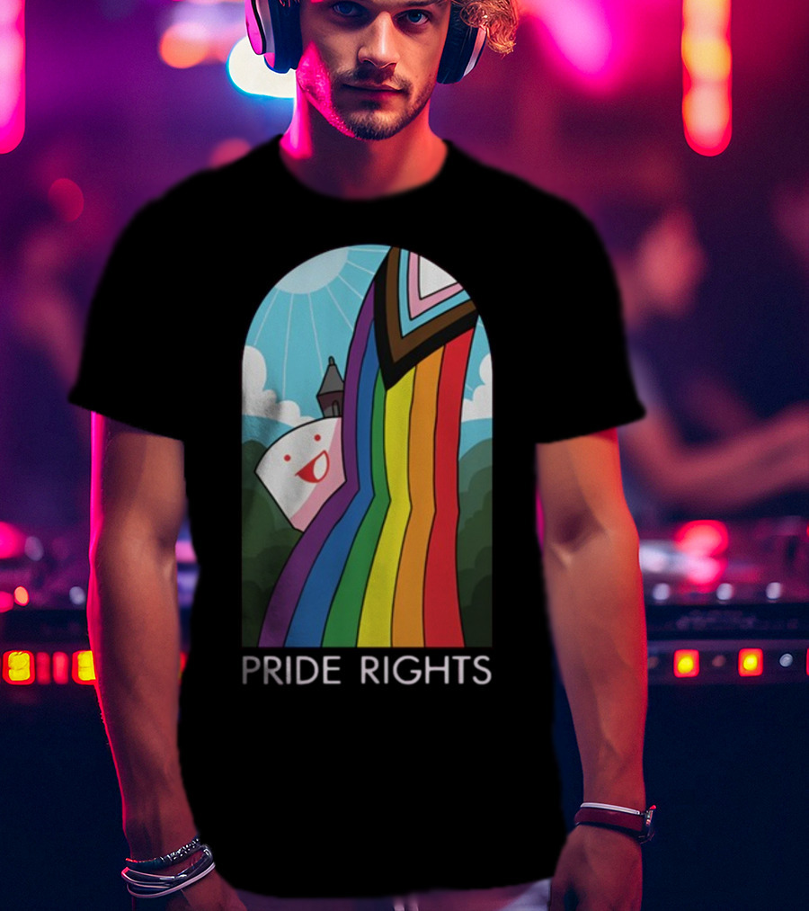 Pride Rights Rainbow Stained Glass Design DFTBA T-Shirt