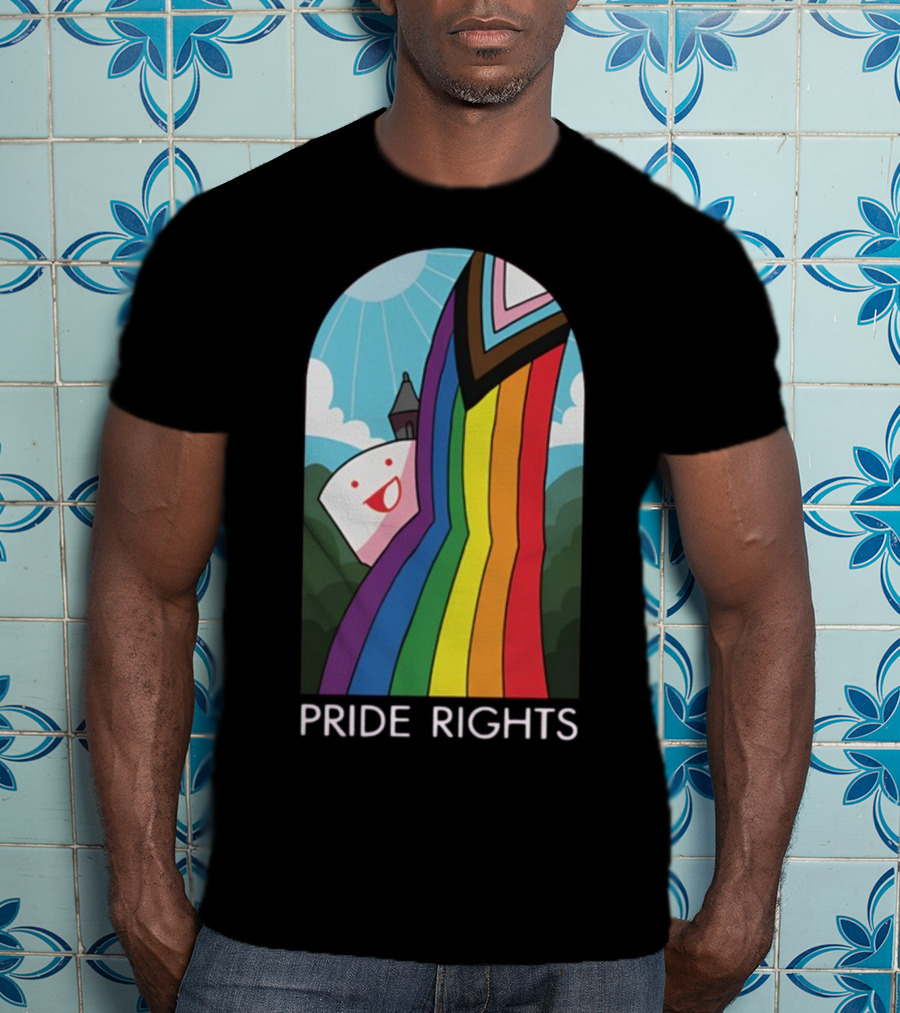 Pride Rights Rainbow Stained Glass Design DFTBA T-Shirt