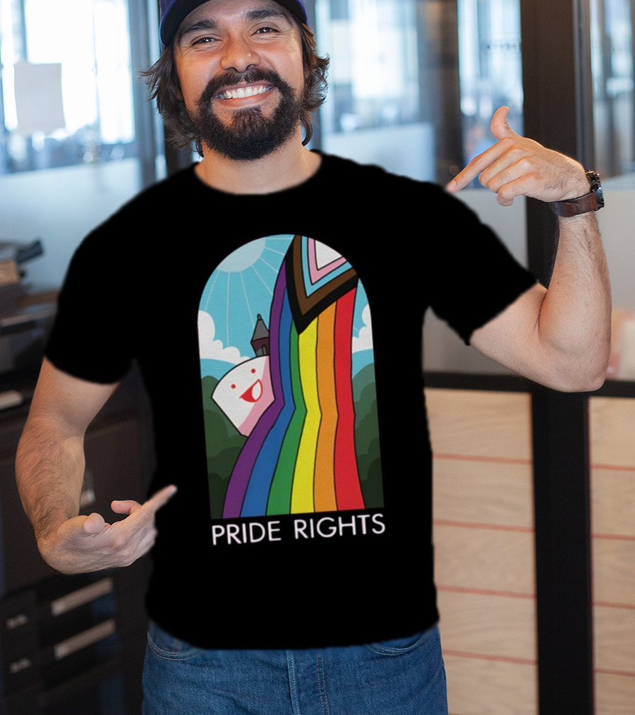 Pride Rights Rainbow Stained Glass Design DFTBA T-Shirt