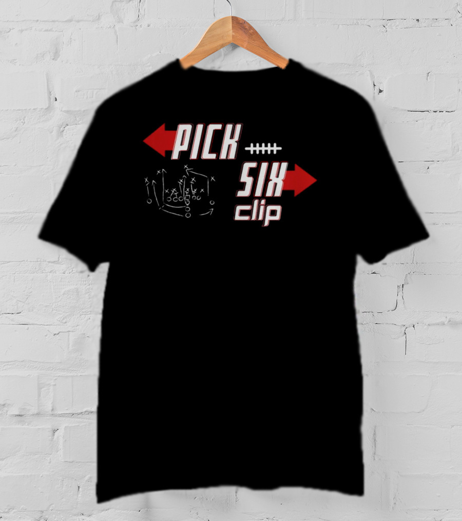 Pick Six Clip Football Play Diagram T-Shirt