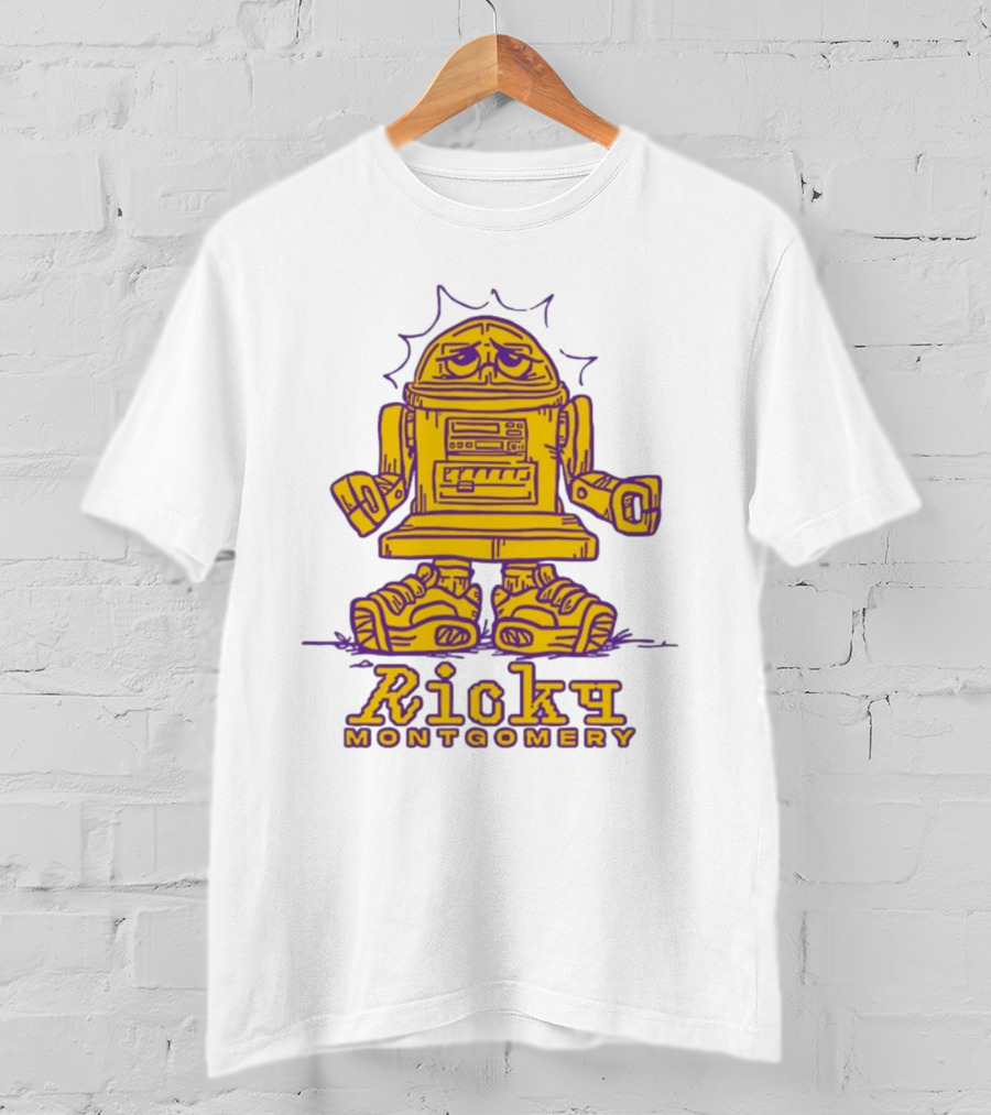 Ricky Montgomery Robot Illustration Yellow Purple T-Shirt