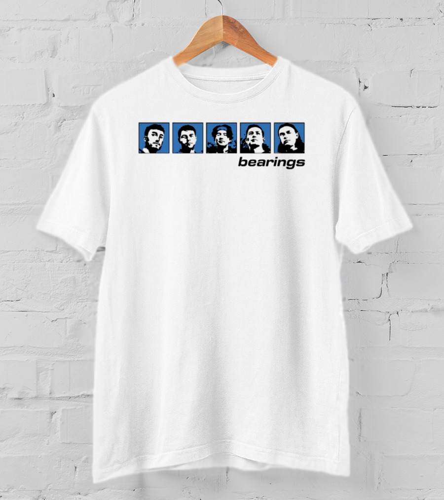 Bearings Band Members Blue Square Portraits T-Shirt