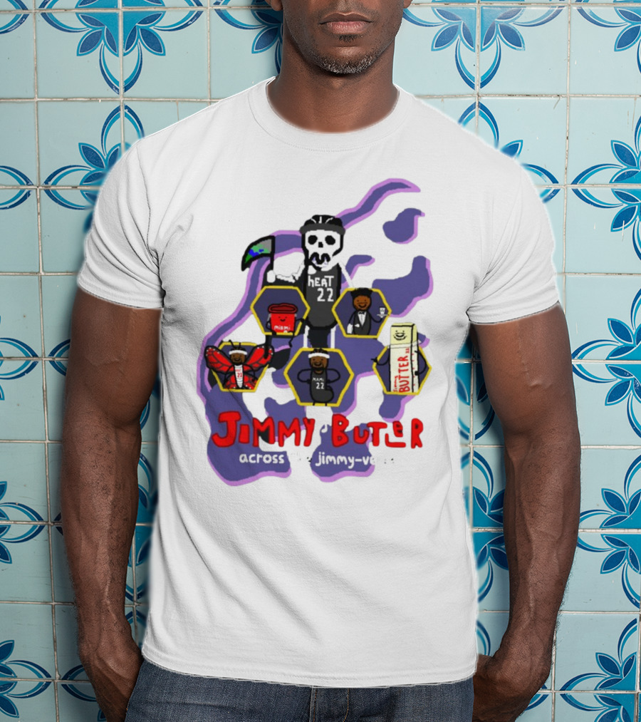 Jimmy Butler Heat 22 Across The Jimmy-Verse T-Shirt