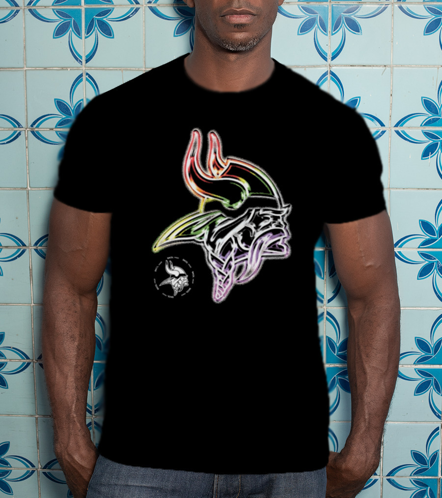 Kwesi Minnesota Vikings Skol Pride New Rainbow Viking T-Shirt