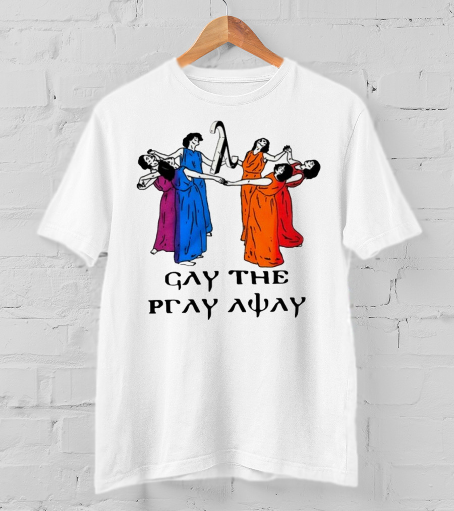 Skeeveco Gay The Pray Away Colorful Dancing Figures T-Shirt